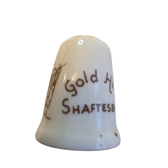 Gold Hill Shaftesbury Ceramic Thimble With Scenic Cottage Design - Picture 7 of 11